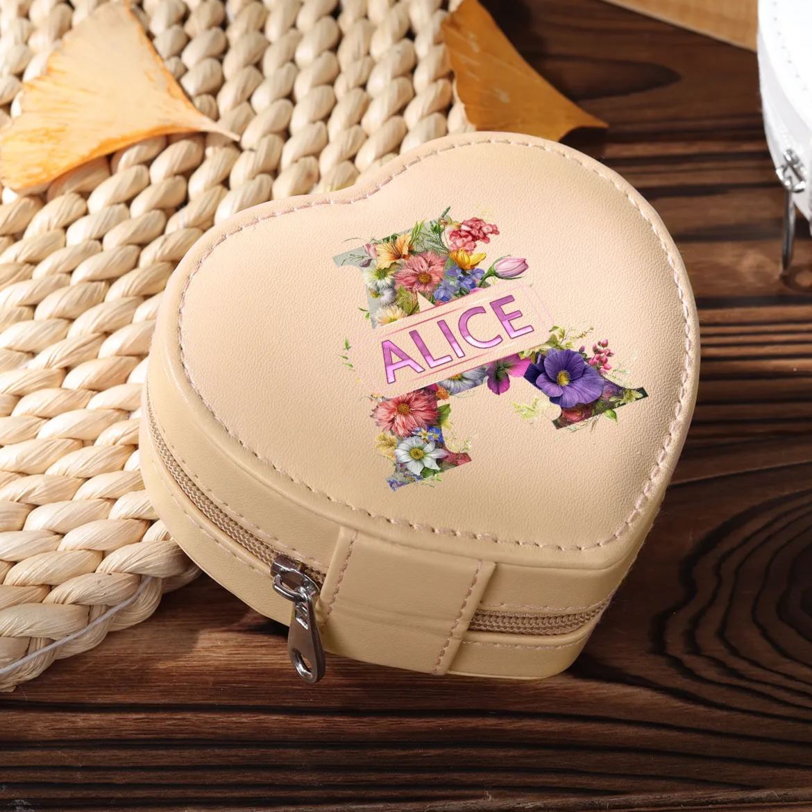 Personalised Jewelry Box – Custom Name & Letter with Pink & White Elegant Keepsake Case | Jessemade