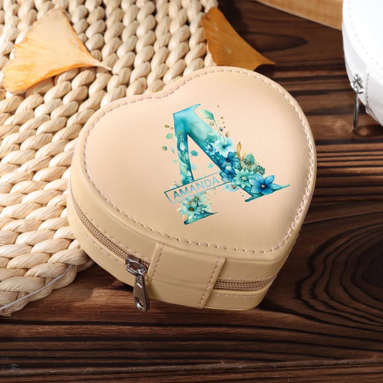 Personalised Jewelry Box – Custom Name & Letter with Pink & White Elegant Keepsake Case | Jessemade