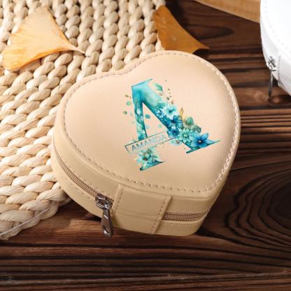 Personalised Jewelry Box – Custom Name & Letter with Pink & White Elegant Keepsake Case | Jessemade