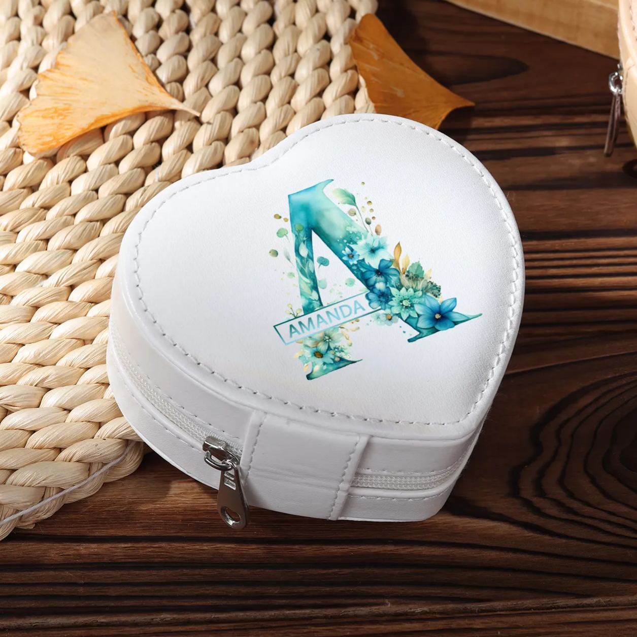 Personalised Jewelry Box – Custom Name & Letter with Pink & White Elegant Keepsake Case | Jessemade