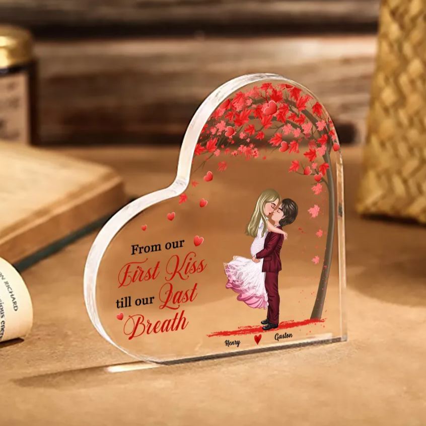 Personalied Heart-Shaped Acrylic Ornament - Custom 2 Names Christmas Gift for Couple | Jessemade