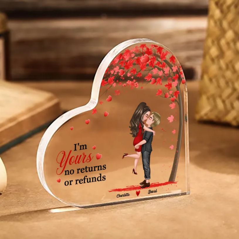 Personalied Heart-Shaped Acrylic Ornament - Custom 2 Names Christmas Gift for Couple | Jessemade