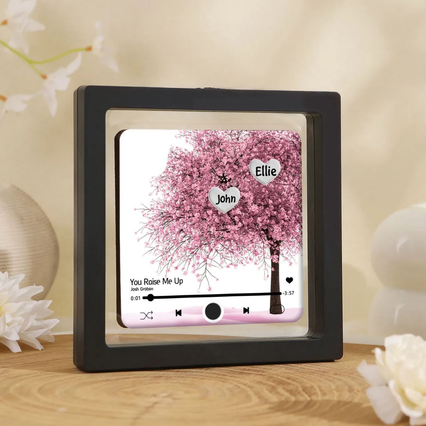 Personalised Acrylic Refrigerator Magnet with Custom 2 Names and Song Gift for Parents | Jessemade