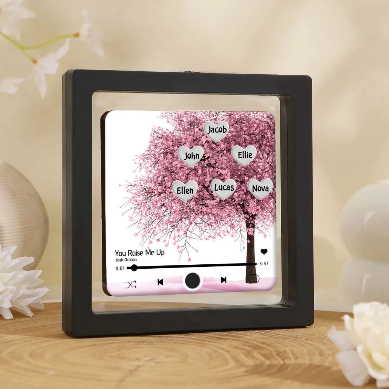 Personalised Acrylic Refrigerator Magnet with Custom 6 Names and Song Gift for Parents | Jessemade