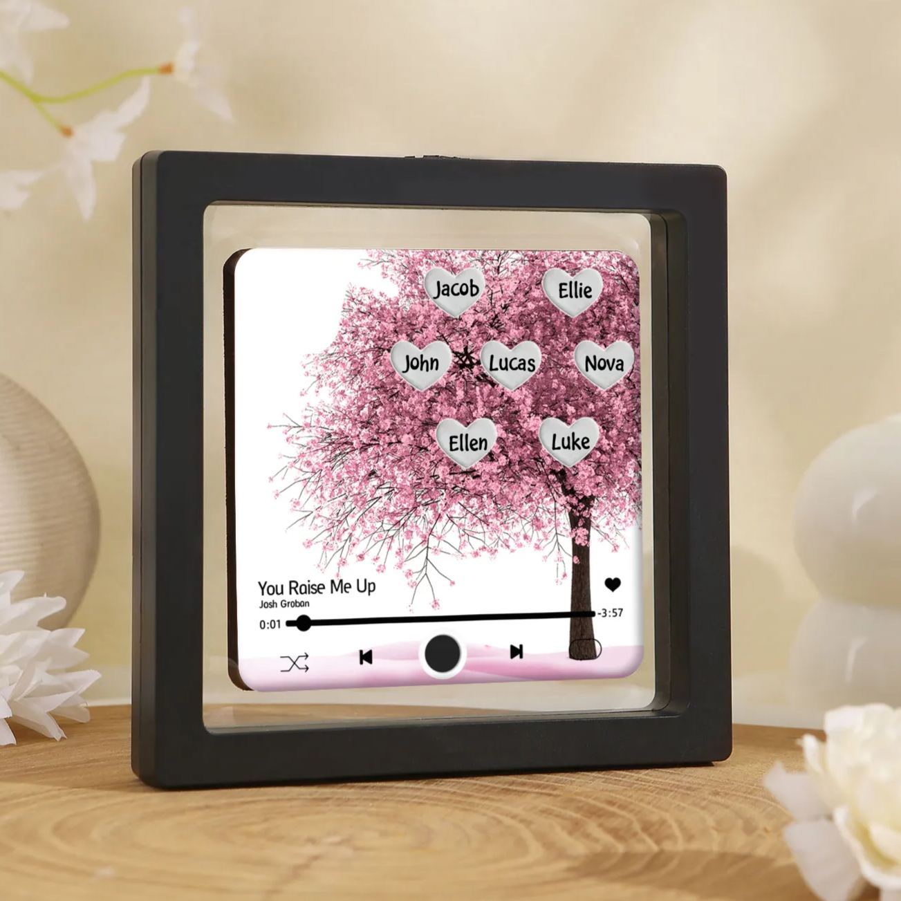 Personalised Acrylic Refrigerator Magnet with Custom 7 Names and Song Gift for Parents | Jessemade