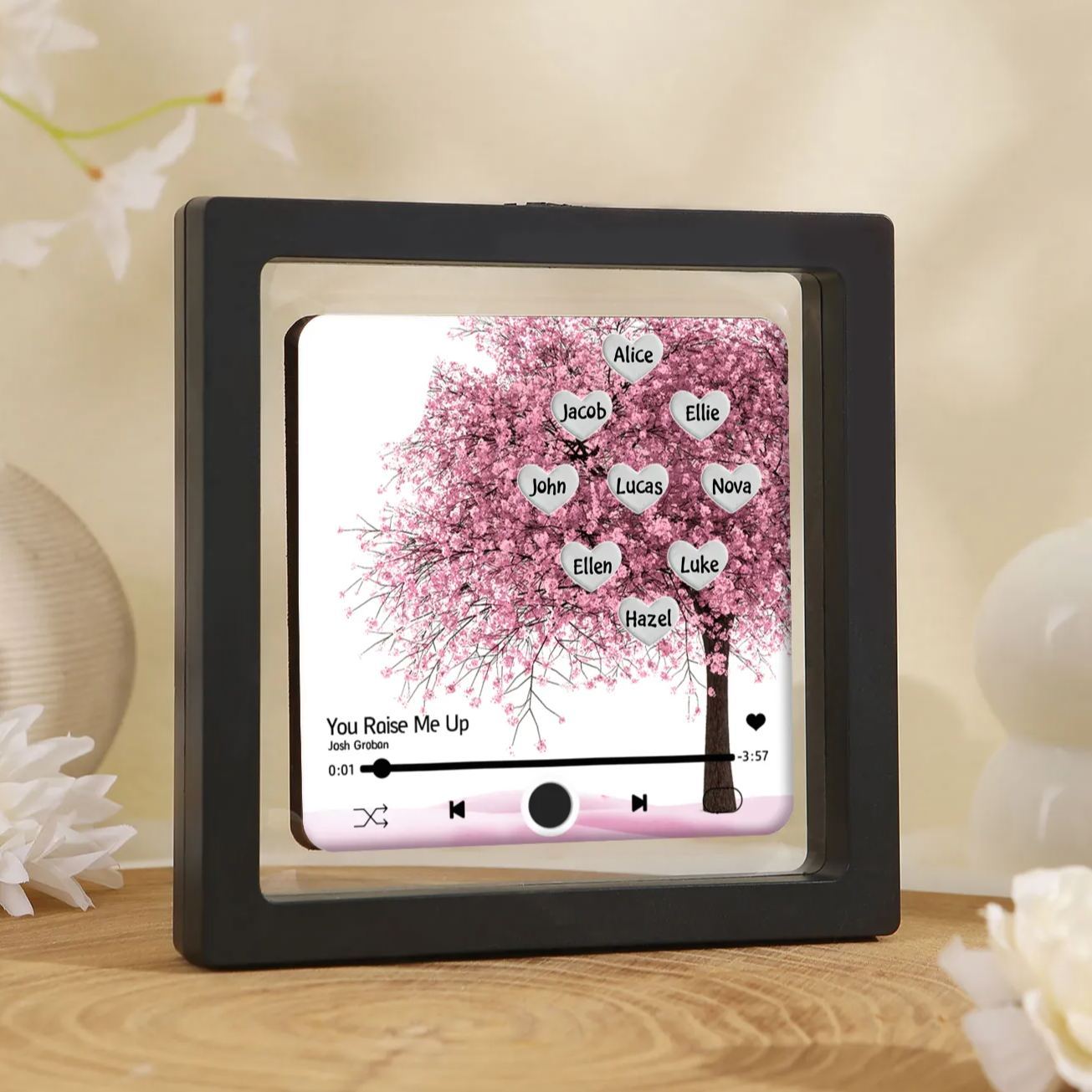 Personalised Acrylic Refrigerator Magnet with Custom 9 Names and Song Gift for Parents | Jessemade