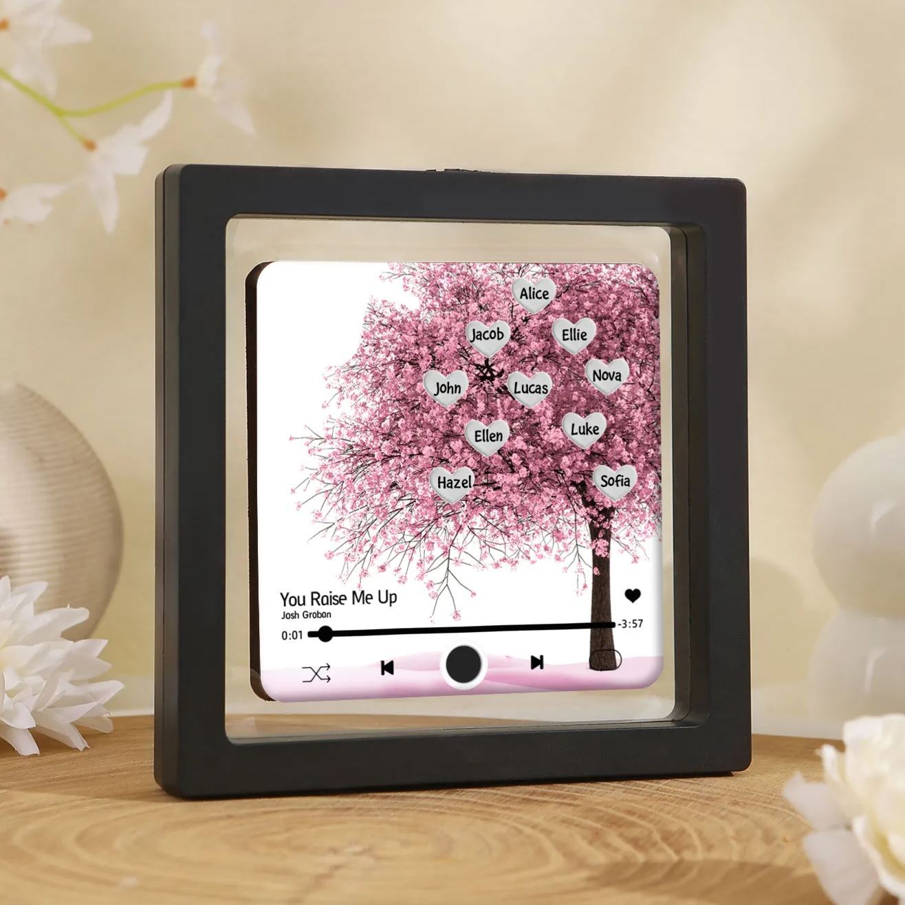 Personalised Acrylic Refrigerator Magnet with Custom 10 Names and Song Gift for Parents | Jessemade