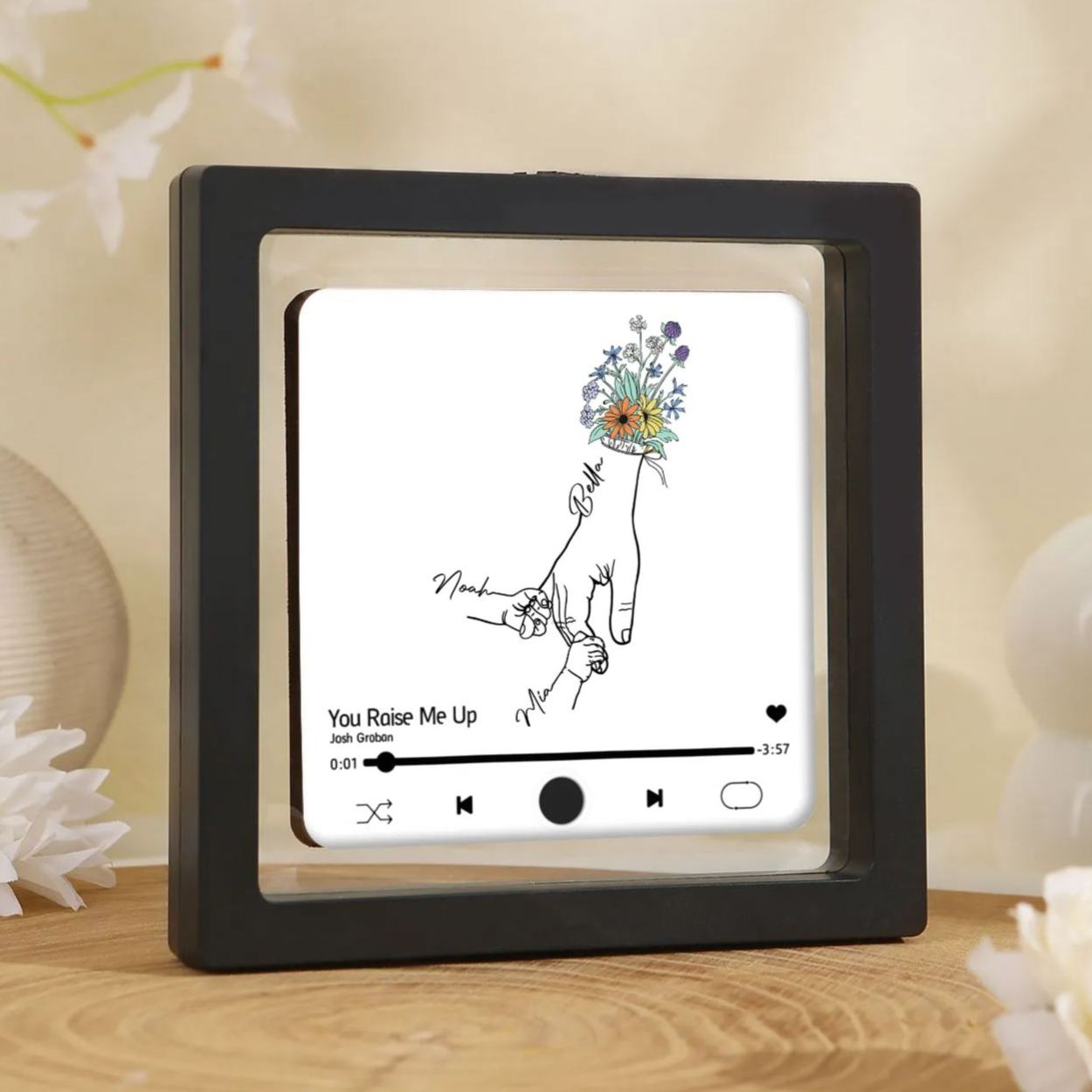 Personalised Hand-Holding Refrigerator Sticker with Custom 2 Names and Music Thoughtful Gift for Mum | Jessemade