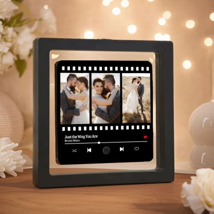 Personalised Music Refrigerator Sticker with 4 Photos, 2 Names, 1 Date, and Favorite Song – Valentine's Day Gift for Him/Her | Jessemade