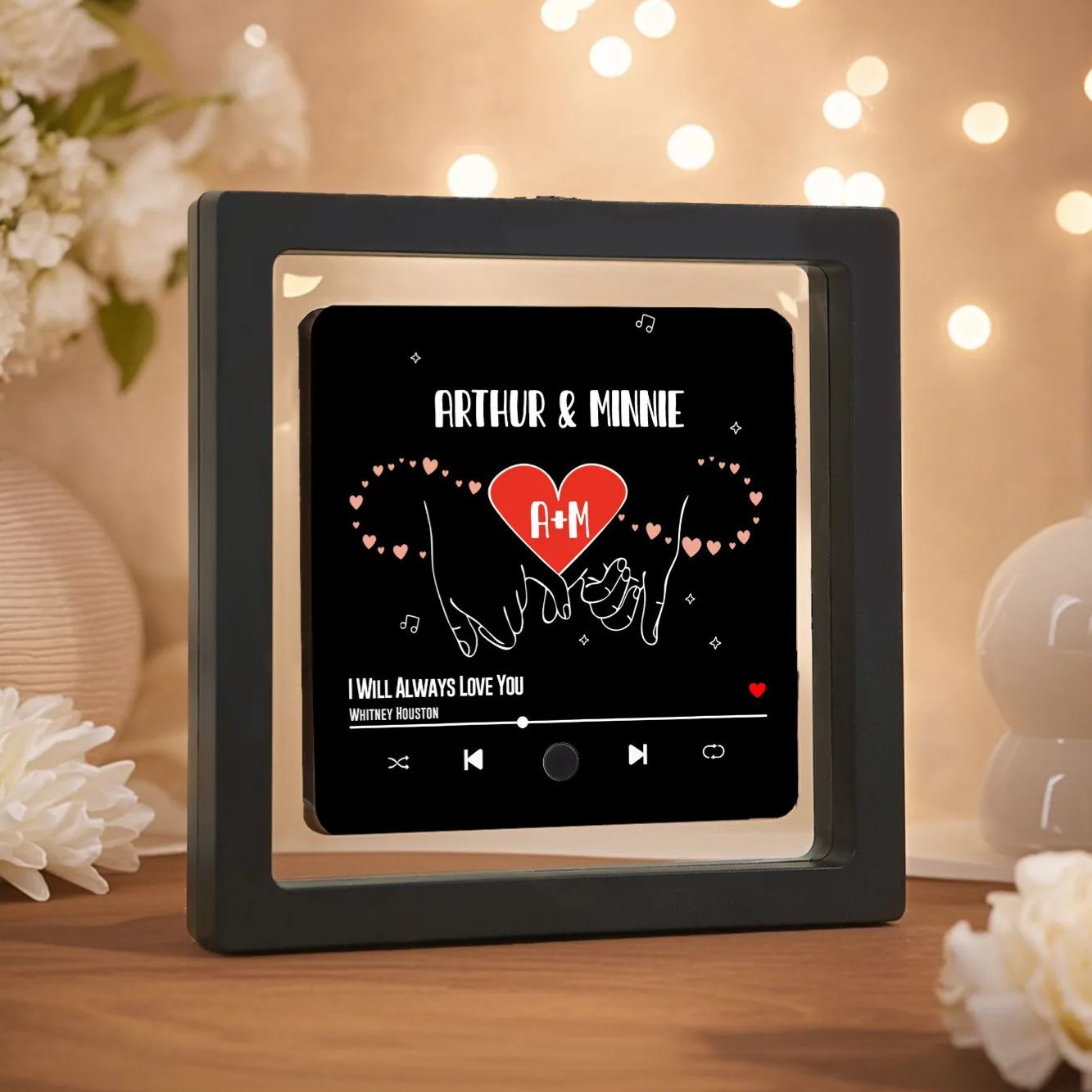 Personalised Music Fridge Magnet with 2 Names, 1 Photo & 1 Song – Valentine’s Day Gift for Him | Jessemade