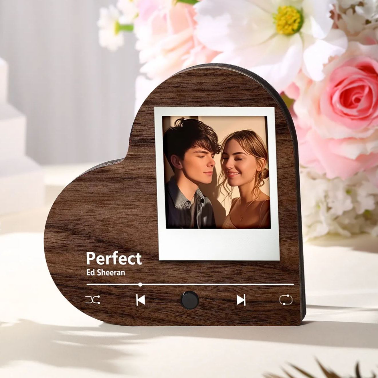 Personalised Couple Fridge Magnets – Customize with Photos and Favorite Songs – Valentine's Day Heart Home Decor | Jessemade