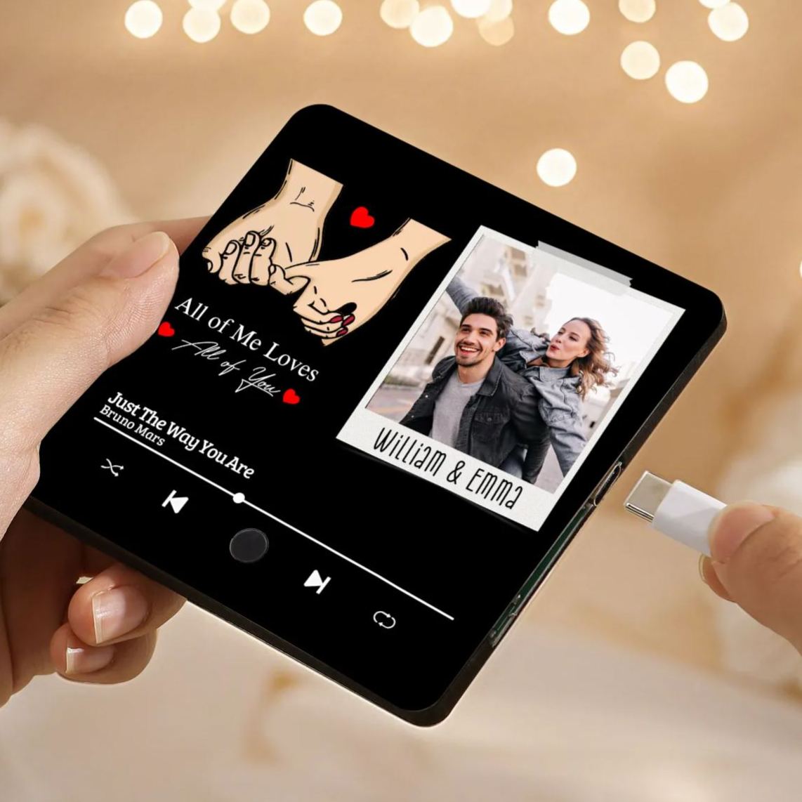 Personalized Photo Fridge Magnet All of Me Loves All of You Pinky Promise Valentines Day Gift for Couples