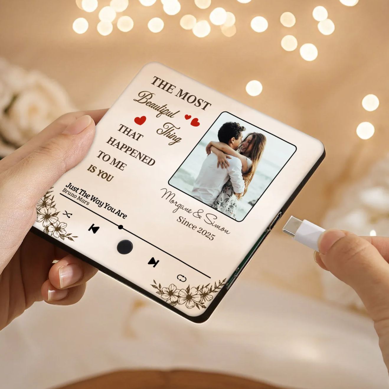 Personalized Photo Fridge Magnet The Most Beautiful Thing That Happened to Me Is You Gift For Couple