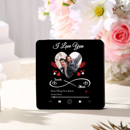 Personalized Photo Fridge Magnet Infinity and Heart Musical Valentines Day Gift