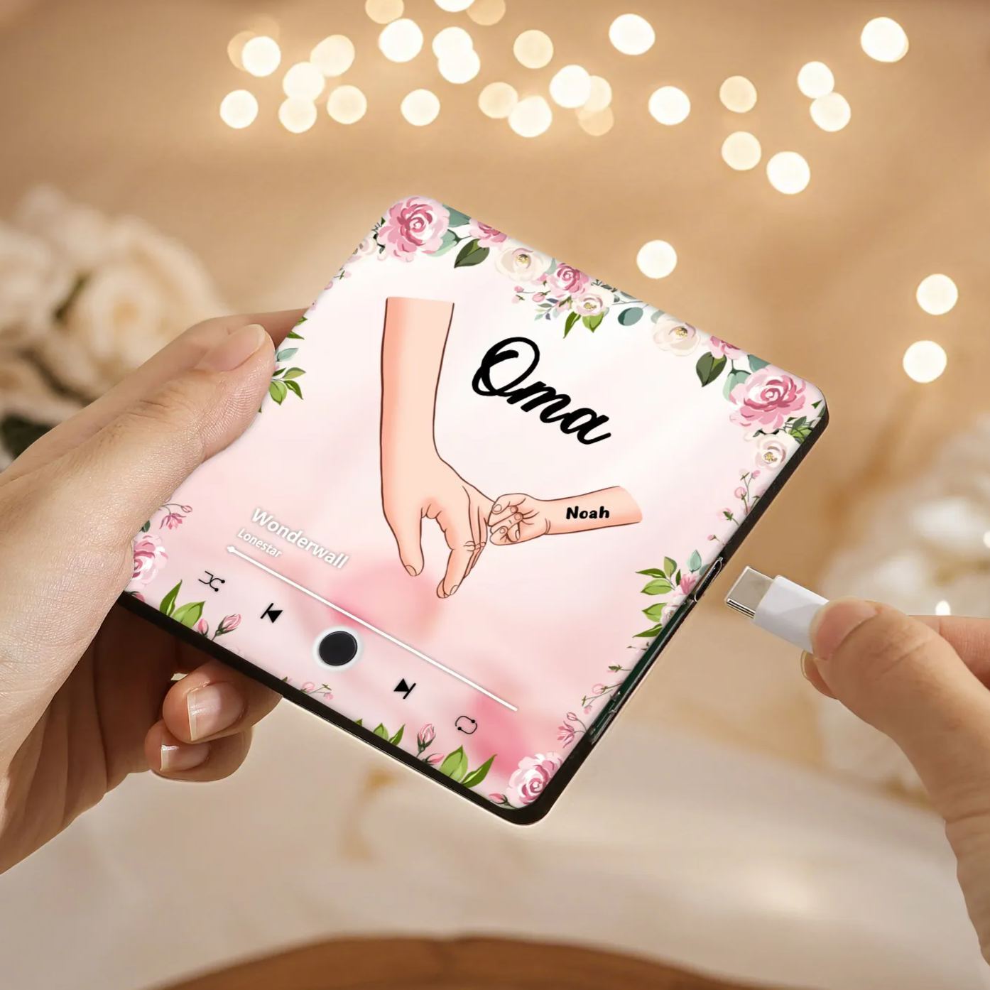 Personalised Bear Music Fridge Magnet Engraved 1 Name & 1Text– Custom Heart-Shaped Wooden Acrylic Gift | Jessemade