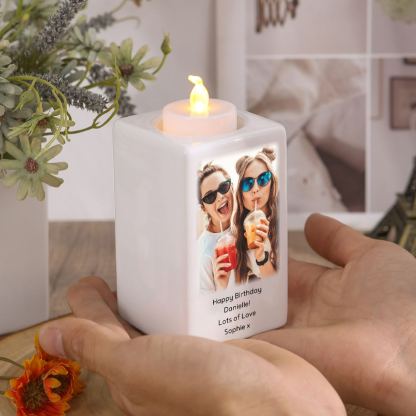 Personalised Photo Candle Holder- Custom Name & Text Gift | Jessemade