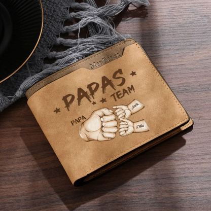 3 Names Personalised Papa's Team Wallet – Custom Father's Day Gift for Dad | Jessemade