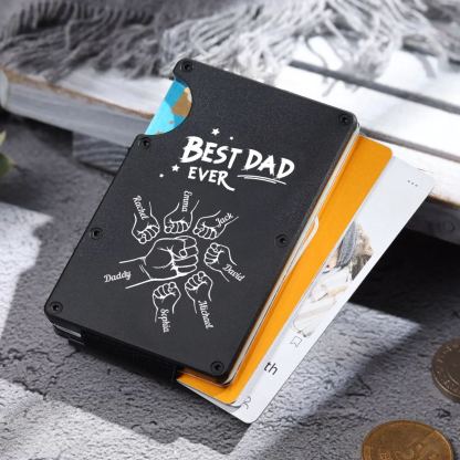 7 Names Personalised Best Dad Ever Metal Wallet Clip– Custom Engraved Father's Day Gift | Jessemade