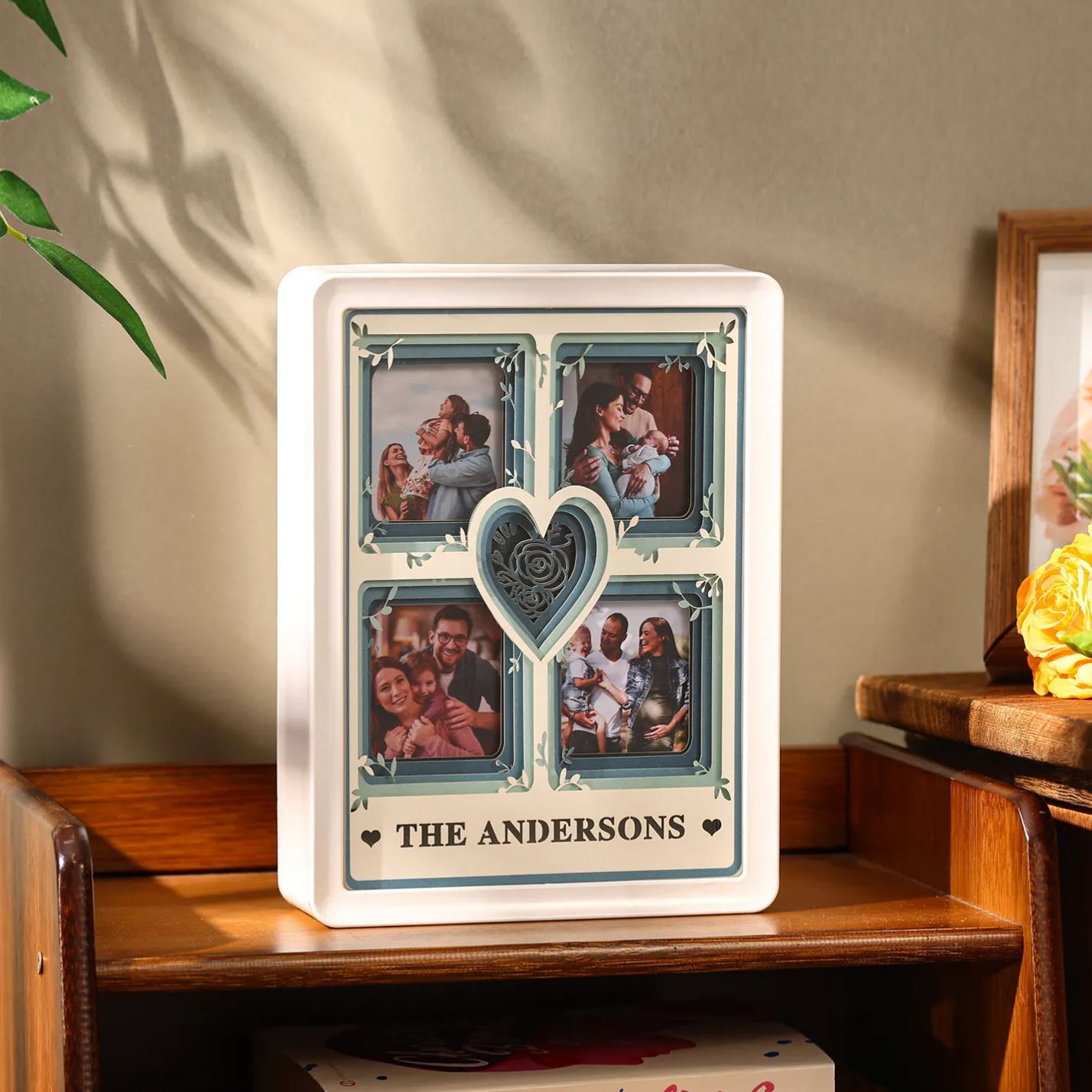 Personalised Family Photo Collage LED Night Light