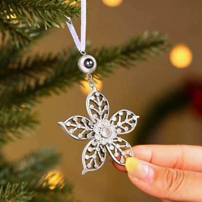 Personalised Flower Photo Projection Christmas Ornament Decoration