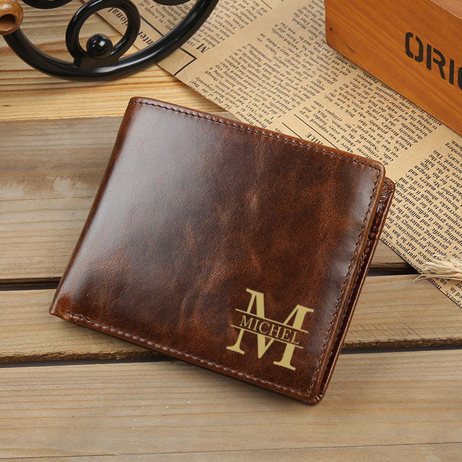 [Copy]Personalised First‑layer Leather Wallet for Men