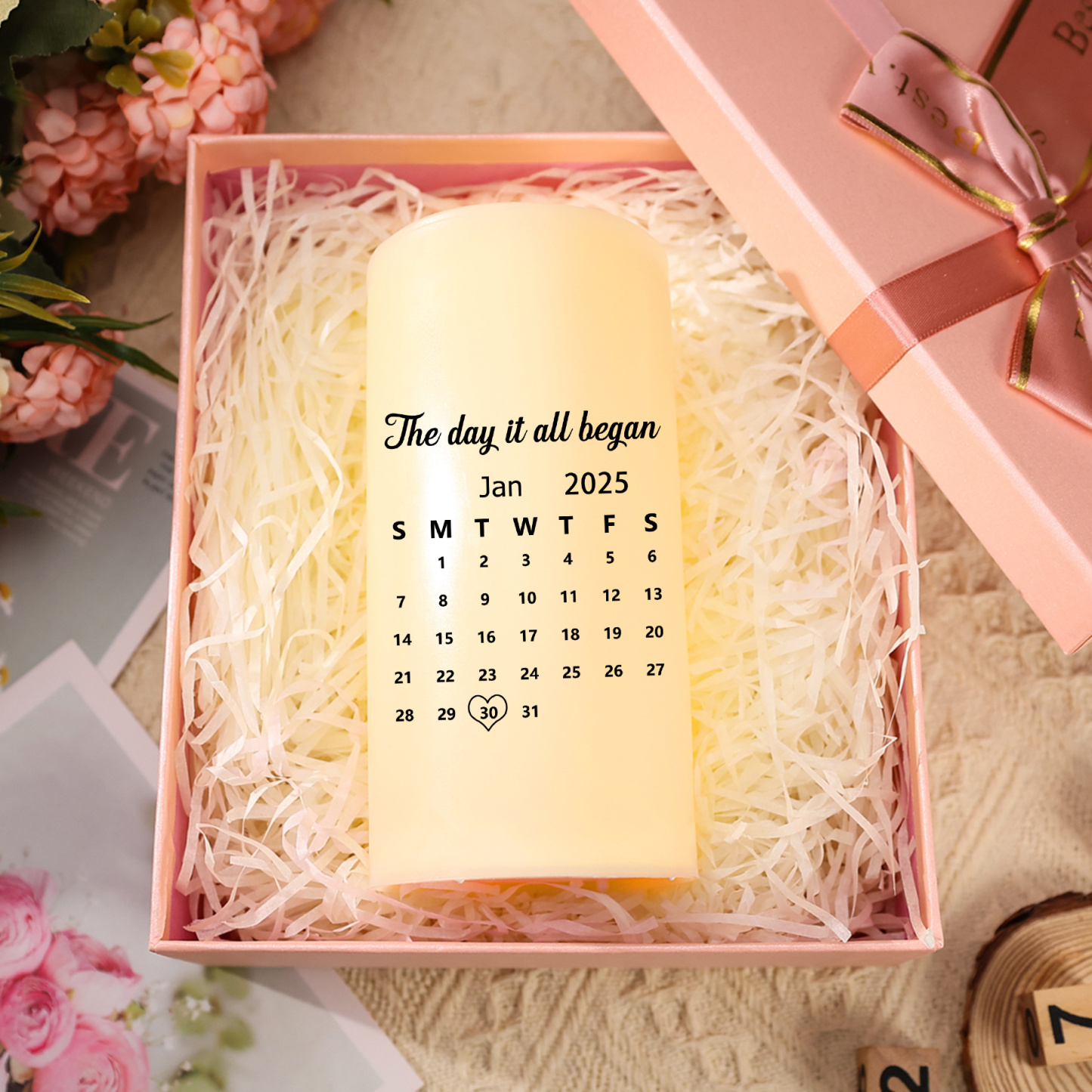 Personalised Couple LED Candle with 2 Names