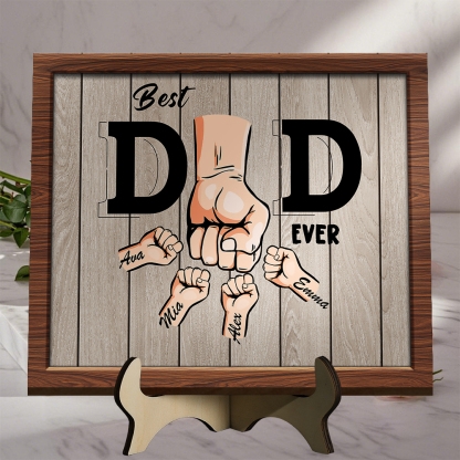 Personalised Best Dad Fist Bump Wooden Sign