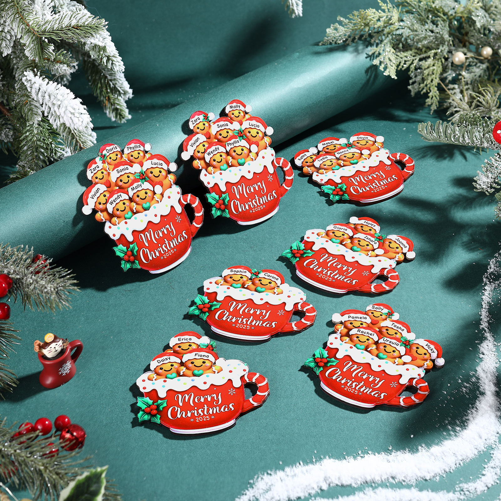 Personalised Gingerbread Mug Xmas Fridge Magnet