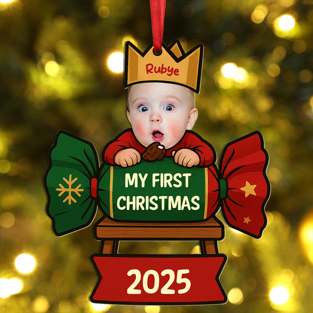 Personalised Baby's First Christmas Cracker Ornament