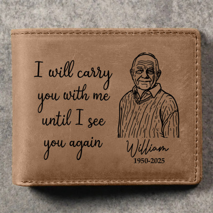 Personalised PU Memorial Leather Wallet Custom Photo Keepsake Memorial Gift | Jessemade