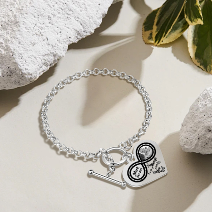 Personalised Memorial Steel Infinity Heart Photo Bracelet