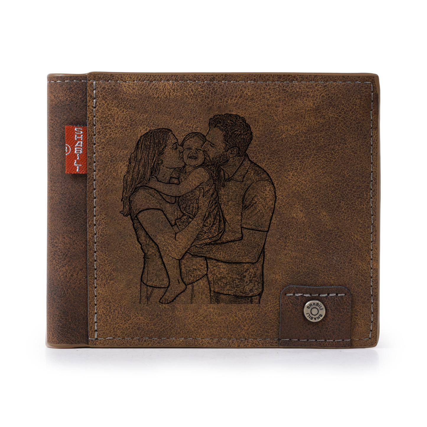 Personalised Men’s Wallet Made From Genuine Leather With an Engraved Photo and Name
