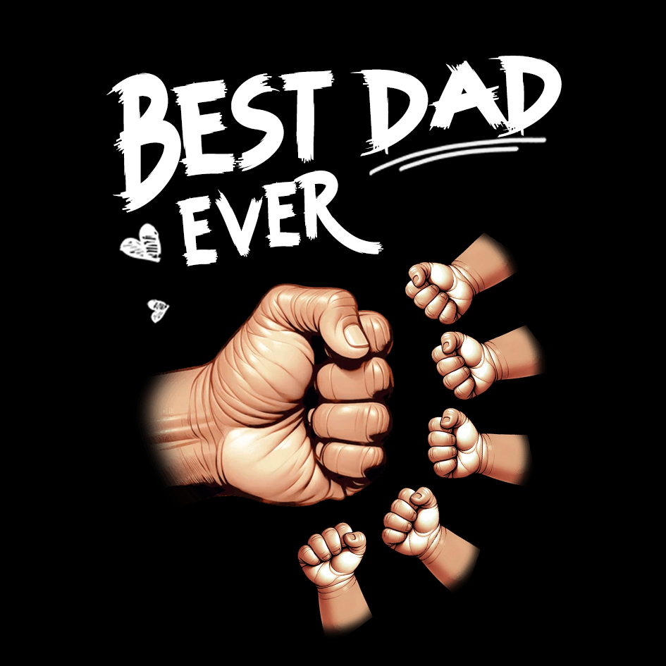 Best Dad Ever Fist Bump Cartoon Card