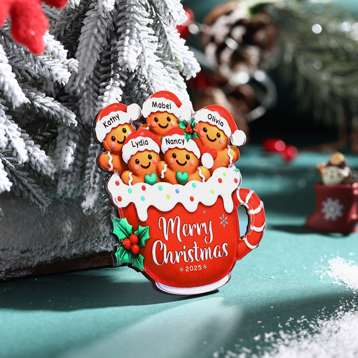 Personalised Gingerbread Mug Xmas Fridge Magnet