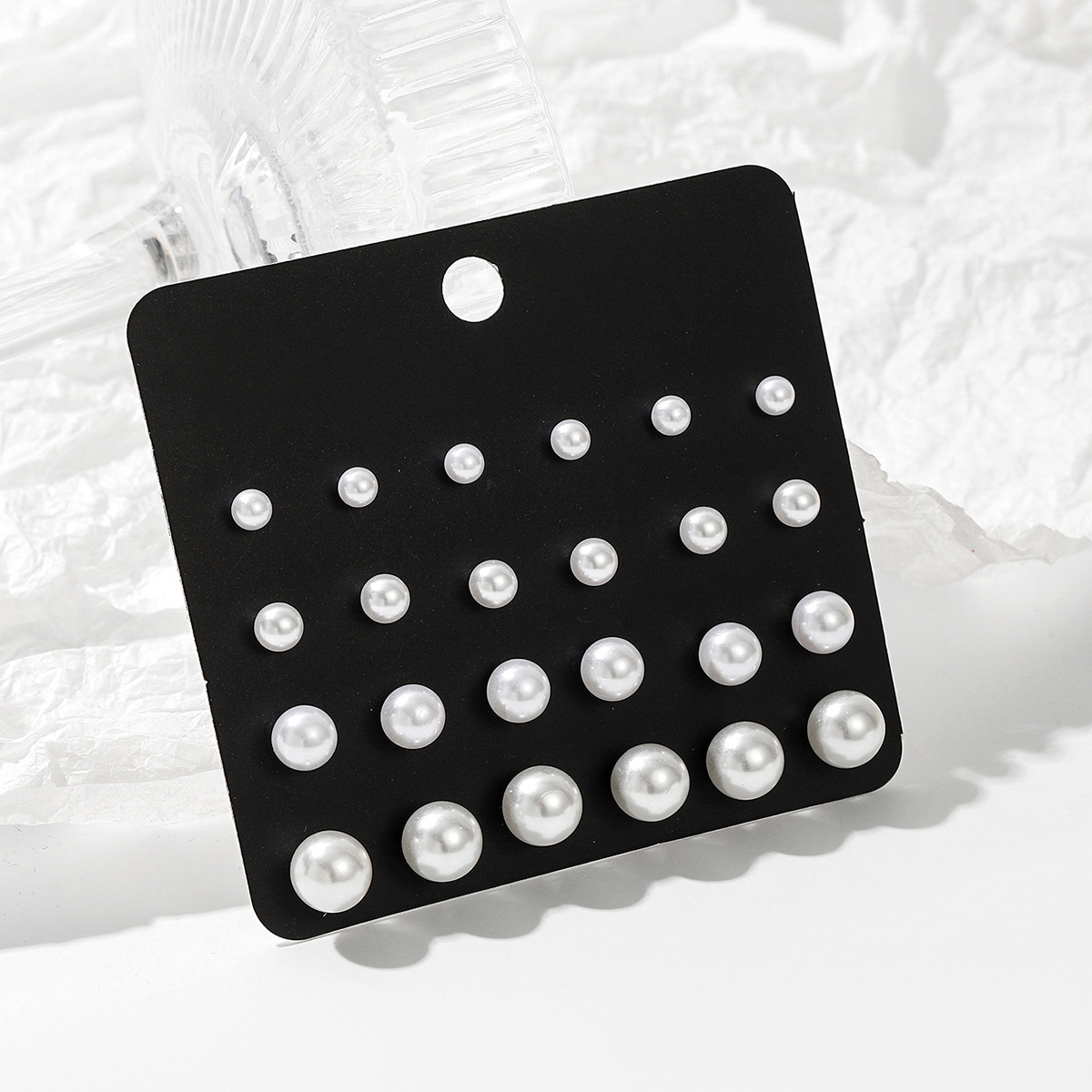 Classic Pearl Stud Earring Set with Multiple Sizes – Elegant Gift for 