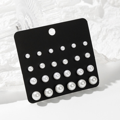 Classic Pearl Stud Earring Set with Multiple Sizes – Elegant Gift for 