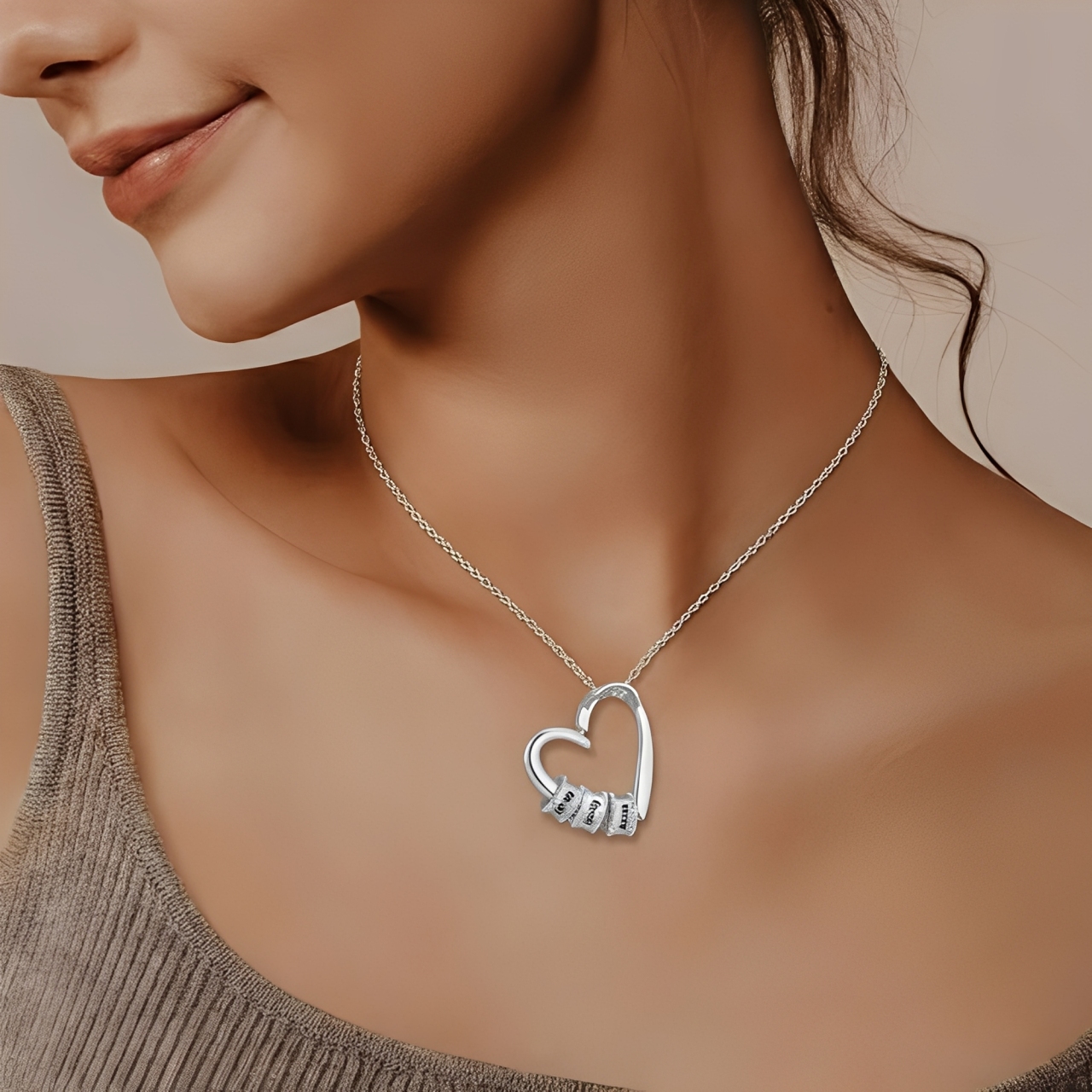 Personalised Gold Heart Necklace With 2-4 Names for Her