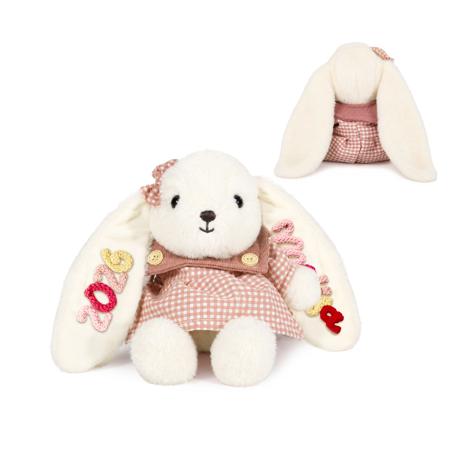Personalised Pink Bunny Plush Doll Keepsake Gift For Kids