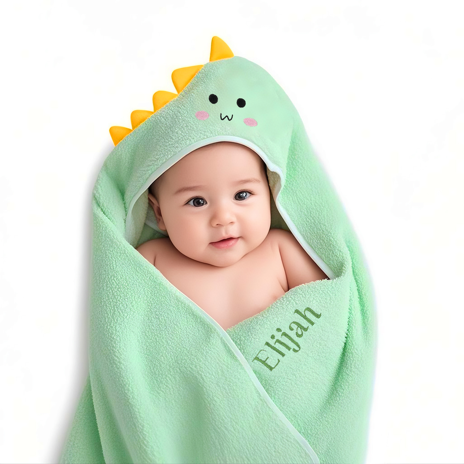 Personalised Baby Hooded Towel Custom Name Terry Cloth - Christening/Baptism Gift for Newborn Boy/Girl | Jessemade