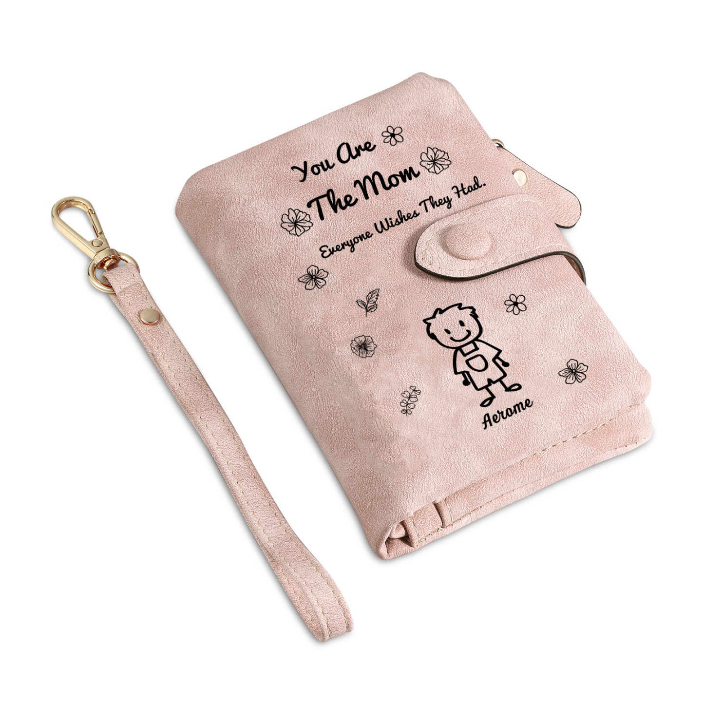 Personalised Mum Wallet Purse with Wrist Strap Custom 1 to 6 Names Mothers Day Birthday Gift For Mum Nan Wife Practical Keepsake | Jessemade