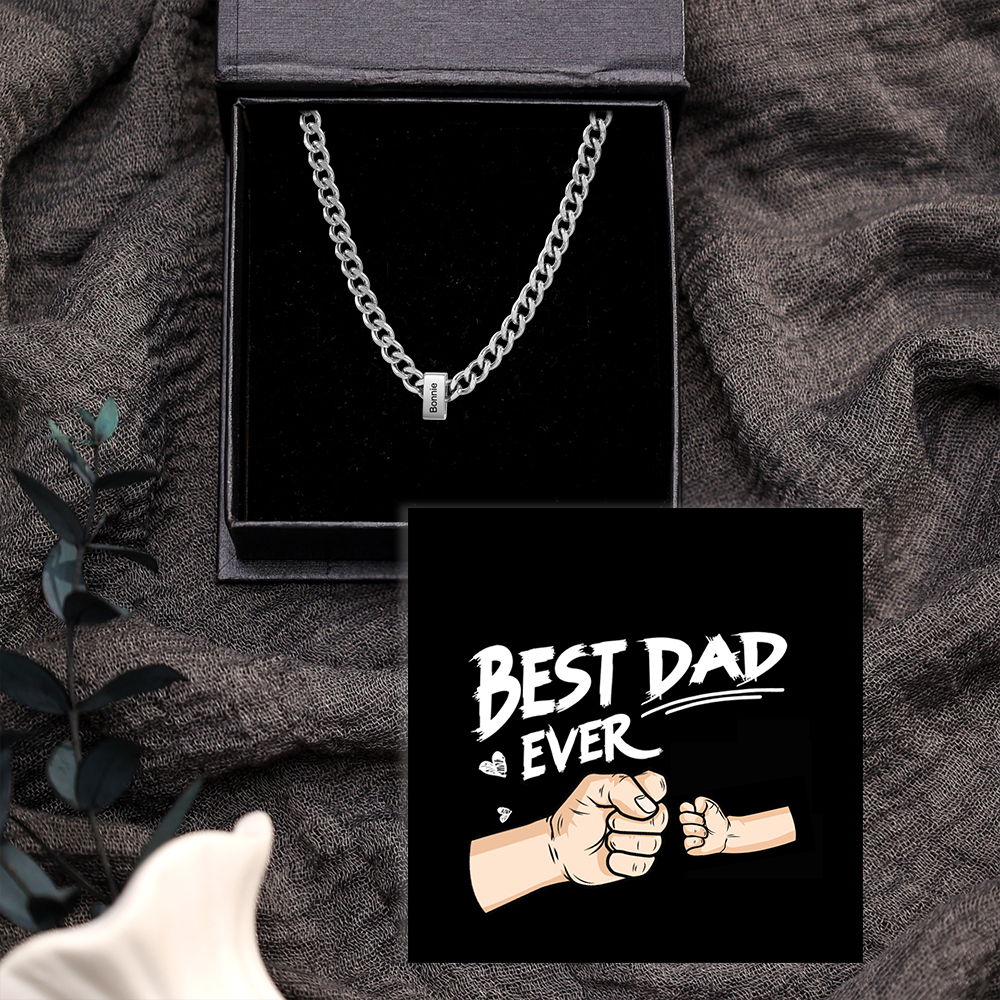 Personalised Curb Chain Necklace with 1-6 Names for Men