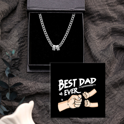 Personalised Curb Chain Necklace with 1-6 Names for Men