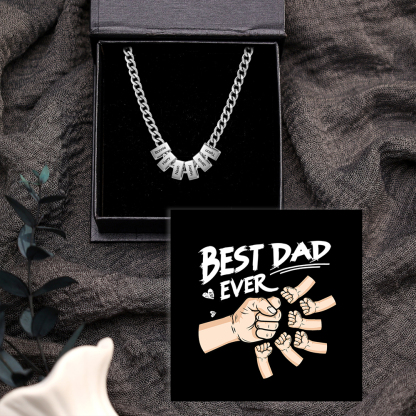 Personalised Curb Chain Necklace with 1-6 Names for Men