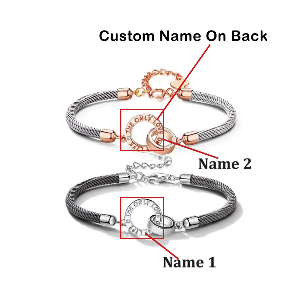 Personalised Couple Bracelets Custom Names Matching Bracelet Love Gifts