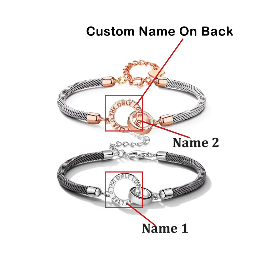 Personalised Couple Bracelets Custom Names Matching Bracelet Love Gifts