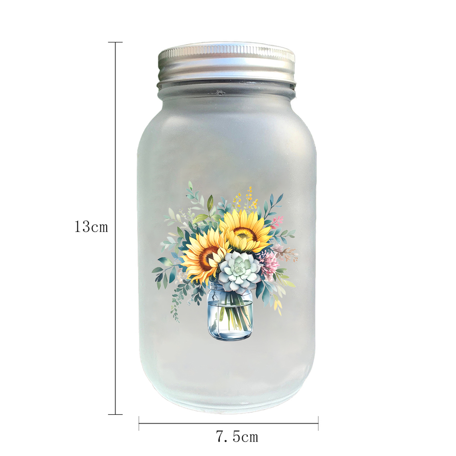 Personalised Sunflower Solar Mason Jar Light For Daughter