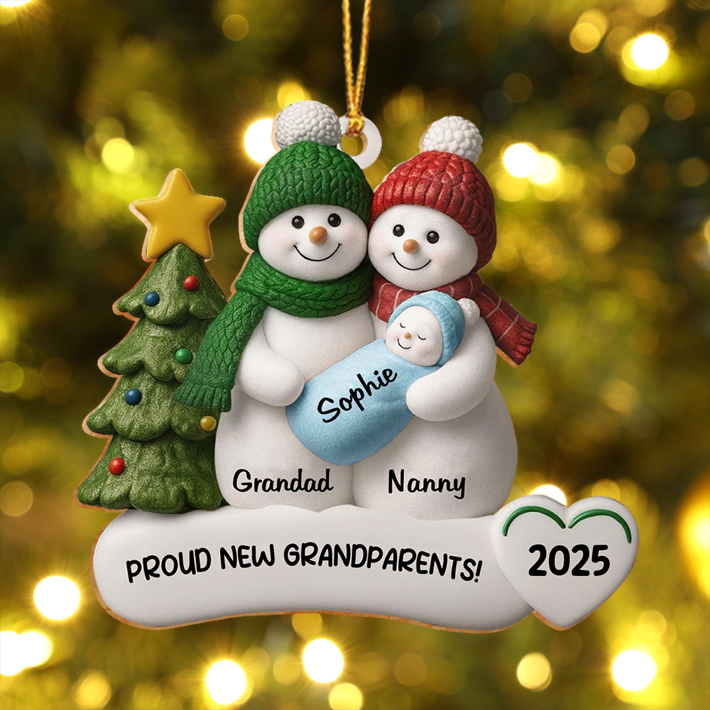 Personalised New Grandparents Christmas Ornament Customisable Baby Name Keepsake First Christmas Gift for Grandad and Nanny | Jessemade