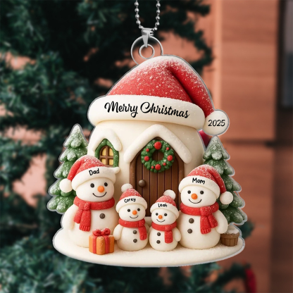 2025 Personalised Snowman Family Christmas Ornament