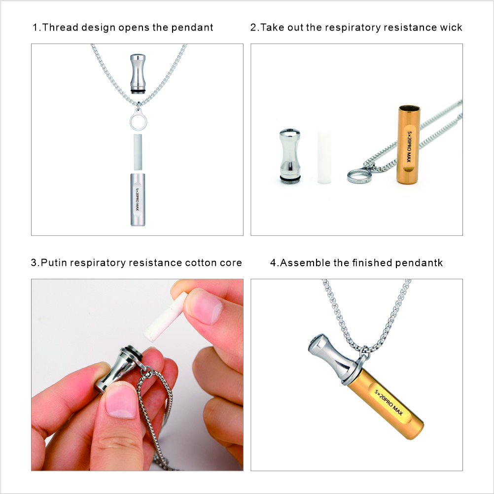 Anxiety Relief Stainless Steel Breathing Necklace