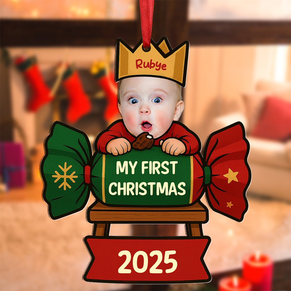 Personalised Baby's First Christmas Cracker Ornament